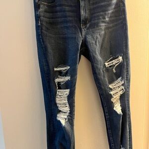 Distressed Blue Jeans